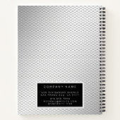 Elegant 2in1 Luxury Silver Metal Visitekaartje & Notitieboek (Achterkant)