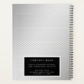 Elegant 2in1 Luxury Silver Metal Visitekaartje & Planner (Achterkant)