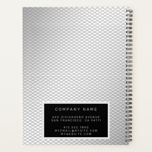 Elegant 2in1 Luxury Silver Metal Visitekaartje & Planner (Achterkant)