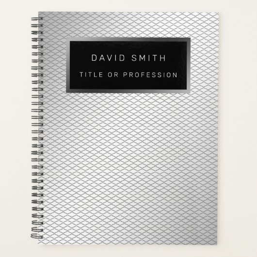 Elegant 2in1 Luxury Silver Metal Visitekaartje & Planner (Voorkant)