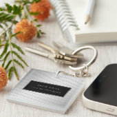 Elegant 2in1 Luxury Silver Metal Visitekaartje & Sleutelhanger (Voorkant Rechts)