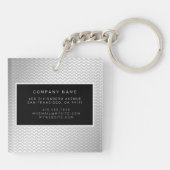 Elegant 2in1 Luxury Silver Metal Visitekaartje & Sleutelhanger (Achterkant)