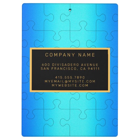 Elegant 2u1 Royal Blue Metal Visitekaartje en Klembord (Achterkant)