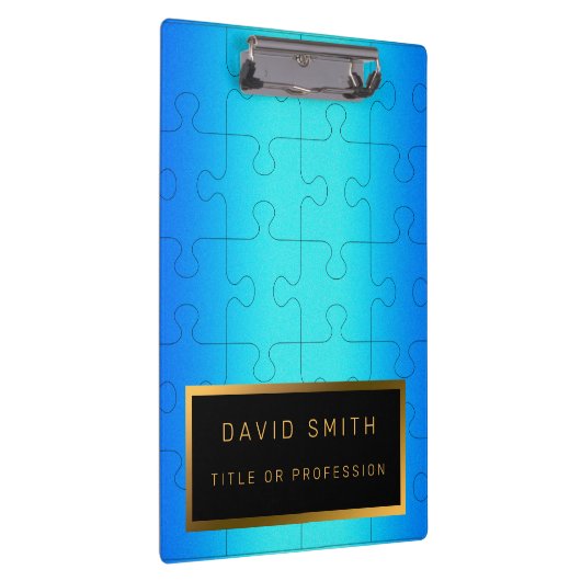 Elegant 2u1 Royal Blue Metal Visitekaartje en Klembord (Rechts)