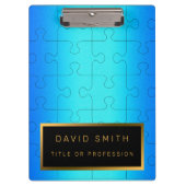 Elegant 2u1 Royal Blue Metal Visitekaartje en Klembord (Voorkant)