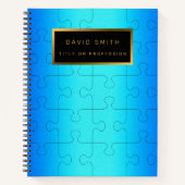 Elegant 2u1 Royal Blue Metal Visitekaartje en Notitieboek (Voorkant)