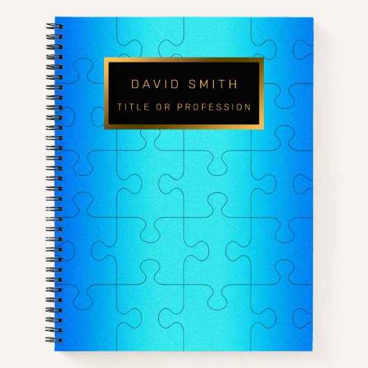 Elegant 2u1 Royal Blue Metal Visitekaartje en Notitieboek (Voorkant)