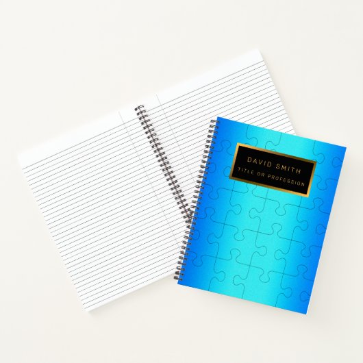 Elegant 2u1 Royal Blue Metal Visitekaartje en Notitieboek (Binnen)