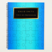 Elegant 2u1 Royal Blue Metal Visitekaartje en Planner (Voorkant)