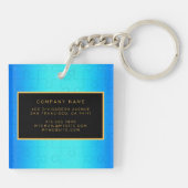 Elegant 2u1 Royal Blue Metal Visitekaartje en Sleutelhanger (Achterkant)