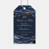 Elegant 30 Shades of Blue Birthday Party Cadeaulabel (Voorkant)