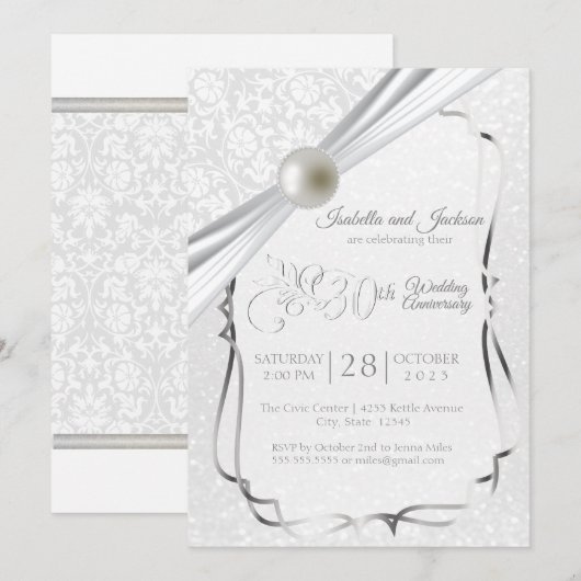 Elegant 30e Parel Jubileumdesign Kaart (Voorkant / Achterkant)