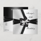 Elegant 30e verjaardag Black White Polka Dot Kaart (Voorkant / Achterkant)