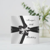 Elegant 30e verjaardag Black White Polka Dot Kaart (Staand voorkant)