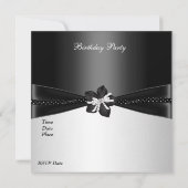 Elegant 30e verjaardag Black White Polka Dot Kaart (Achterkant)