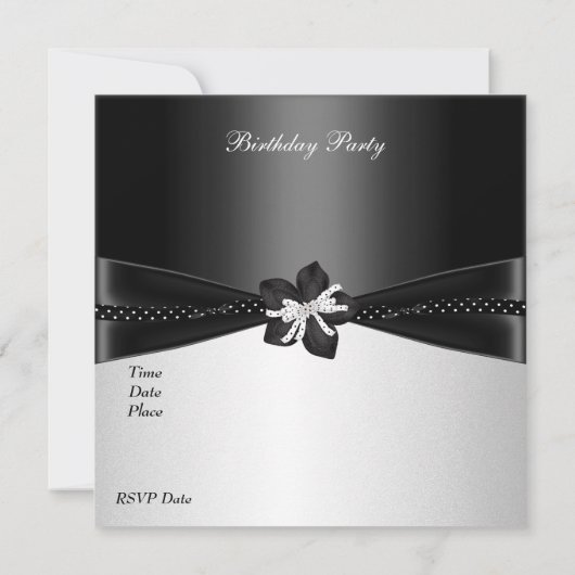 Elegant 30e verjaardag Black White Polka Dot Kaart (Achterkant)