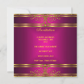 Elegant 30e verjaardag Fuchsia Pink Gold Art Deco Kaart (Achterkant)