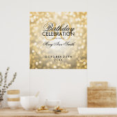 Elegant 30e verjaardag Glitter Lights Gold Poster (Keuken)