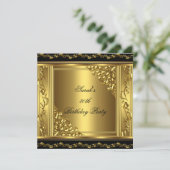 Elegant 30e verjaardag Gold Black Gold Floral 3 Kaart (Staand voorkant)