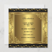 Elegant 30e verjaardag Gold Black Gold Floral 3 Kaart (Achterkant)