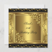 Elegant 30e verjaardag Gold Black Gold Floral 3 Kaart (Voorkant)