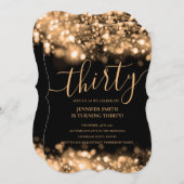 Elegant 30e verjaardag Gold Glam Licht Kaart (Voorkant / Achterkant)
