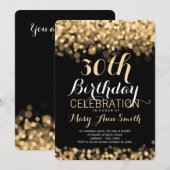 Elegant 30e verjaardag Gold Lights Kaart (Voorkant / Achterkant)