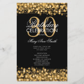 Elegant 30e verjaardag Programma Gold met menu (Voorkant)