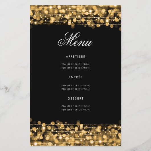 Elegant 30e verjaardag Programma Gold met menu (Achterkant)