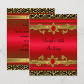 Elegant 30e verjaardag Rich Red Gold Black 2 Kaart (Voorkant / Achterkant)