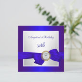 Elegant 30e verjaardag Royal Blue Diamond Kaart (Staand voorkant)