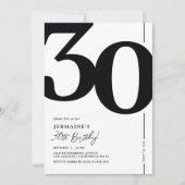 Elegant 30e verjaardag uitnodiging (Voorkant)