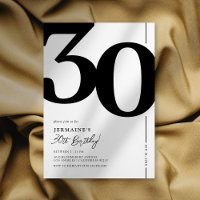 Elegant 30e verjaardag uitnodiging