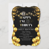 Elegant 30e verjaardag viering zwart Elegant Kaart (Voorkant)