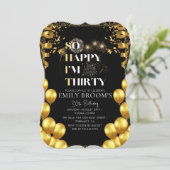 Elegant 30e verjaardag viering zwart Elegant Kaart (Staand voorkant)
