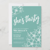 Elegant 30e verjaardagsfeestje kaart (Voorkant)