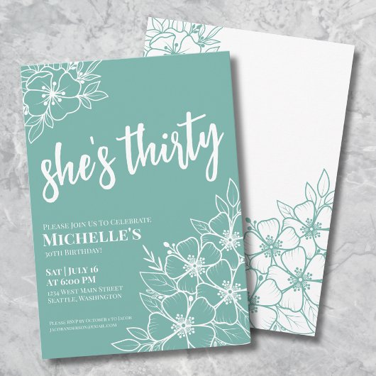 Elegant 30e verjaardagsfeestje kaart