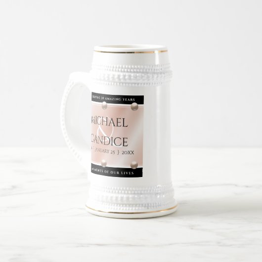Elegant 30th 46th Pearl Wedding Jubileum Bierpul (Voorkant links)