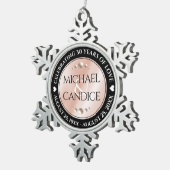 Elegant 30th 46th Pearl Wedding Jubileum Tin Sneeuwvlok Ornament (Rechts)