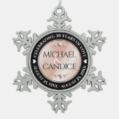 Elegant 30th 46th Pearl Wedding Jubileum Tin Sneeuwvlok Ornament (Voorkant)