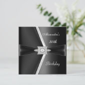 Elegant 30th Birthday Black White Diamond Kaart (Staand voorkant)