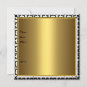 Elegant 30th Birthday Black White en Gold Kaart (Achterkant)