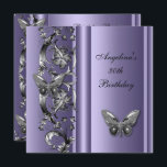Elegant 30th Birthday Butterfly MauveSilver Floral Kaart<br><div class="desc">Zizzago de Originele Ontwerper Zizzago Elegant 30th Birthday Butterfly Mauve Paarse Silver Floral Exotic Rich Exotic Floral Overlay Uitnodiging,  een verbluffend stijlvol,  modern zazzle,  mooie Birthday Party 20th 21th 40th 50th 60th 70th. Copyright © 2000-2011. Zizzago</div>