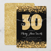Elegant 30th Birthday Glitter Sparkles Gold Kaart (Voorkant / Achterkant)