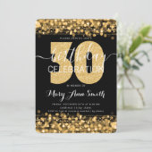 Elegant 30th Birthday Glitter Sparkles Gold Kaart (Staand voorkant)