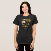 Elegant 30th Birthday Gold Foliage Photo Party Tri-Blend Shirt (Voorkant volledig)