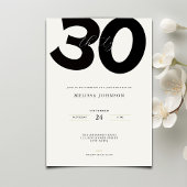 Elegant 30th Birthday Invitation - Minimal Style Kaart