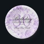 Elegant 30th Birthday Party Floral Paars Papieren Bordje<br><div class="desc">Elegant 30th Birthday Party Floral Paarse sjabloon.</div>