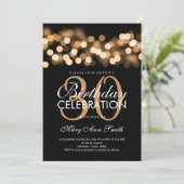 Elegant 30th Birthday Party Gold Hollywood Glam Kaart (Staand voorkant)