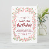 Elegant 30th Birthday Party Invitation Kaart (Staand voorkant)